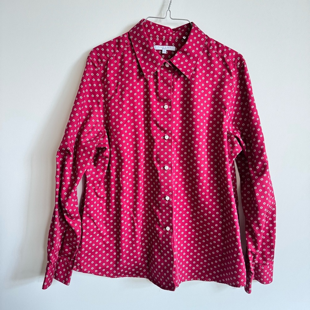Foxcroft Deep Red Button Down Shirt